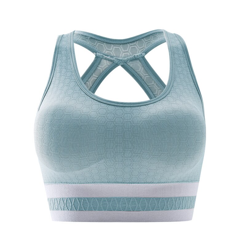 Dame tank sports tube top stødsikker løbe fitness bh wire gratis lingeri undertøj 20200: Grøn