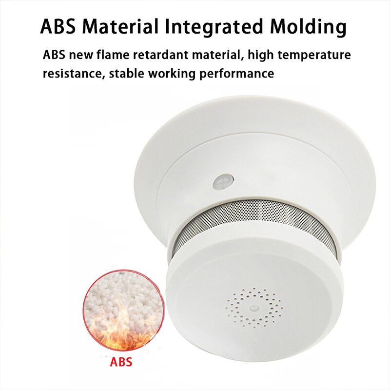 Wireless Photoelectric Smoke Sensor Smoking Detector Independent Smart Fire Alarm Built in Siren Sound MINI Size Easy to Use