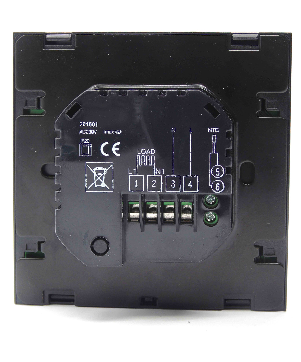 230 v 110 v 24VAC/DC Dubbele sensor Programmeerbare Touch Screen elektrische floor thermostaat verwarming wiht EU