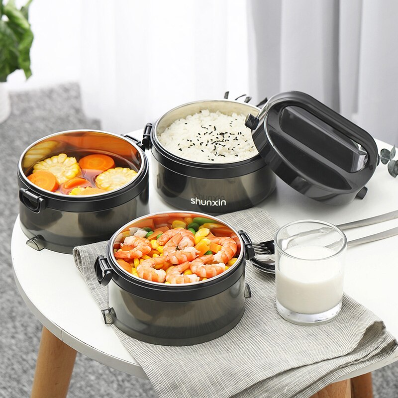 thumbnail image 2 of Insulated Food Container 304 Stainless Steel Thermal Lunch Box Leakproof Food Storage Containers, Bento Box For Adults Men Women Hot Lunch Box For Kids 2 of 9