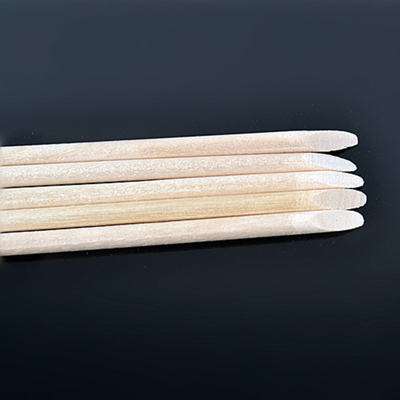 novedoso de manicura de madera, 100 unidades/paquete, 11,5 cm, bastón de madera naranja, quitacutículas, diseños de uñas, palillo para decoración de uñas
