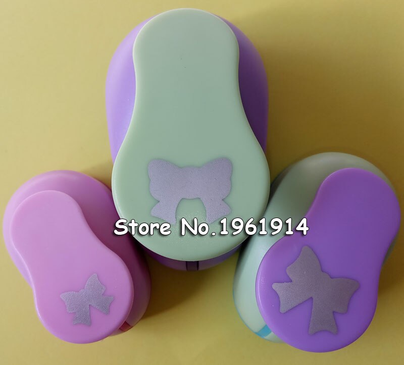 3 siz 3.8cm,2.5cm,1.6cm Bowknot craft punch set children manual DIY hole punches cortador de papel de scrapbook butterfly punch