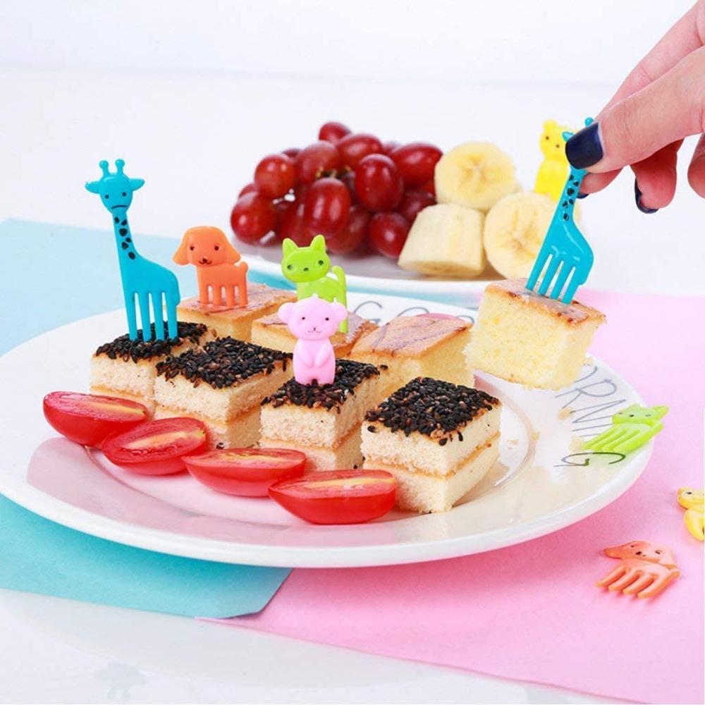 20 stk mat frukt gaffel kake dessert gafler barn dyr mini tegneserie tannpirker bento lunsj for cocktail party forsyninger