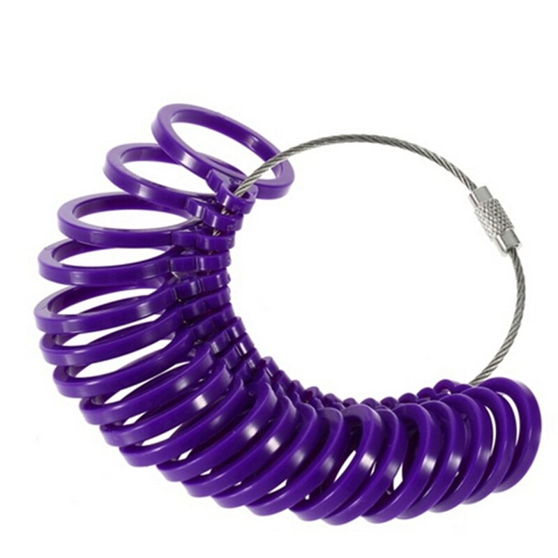 Fingerring metalmålermålerværktøj måler størrelse til smykkeværktøj: Lilla