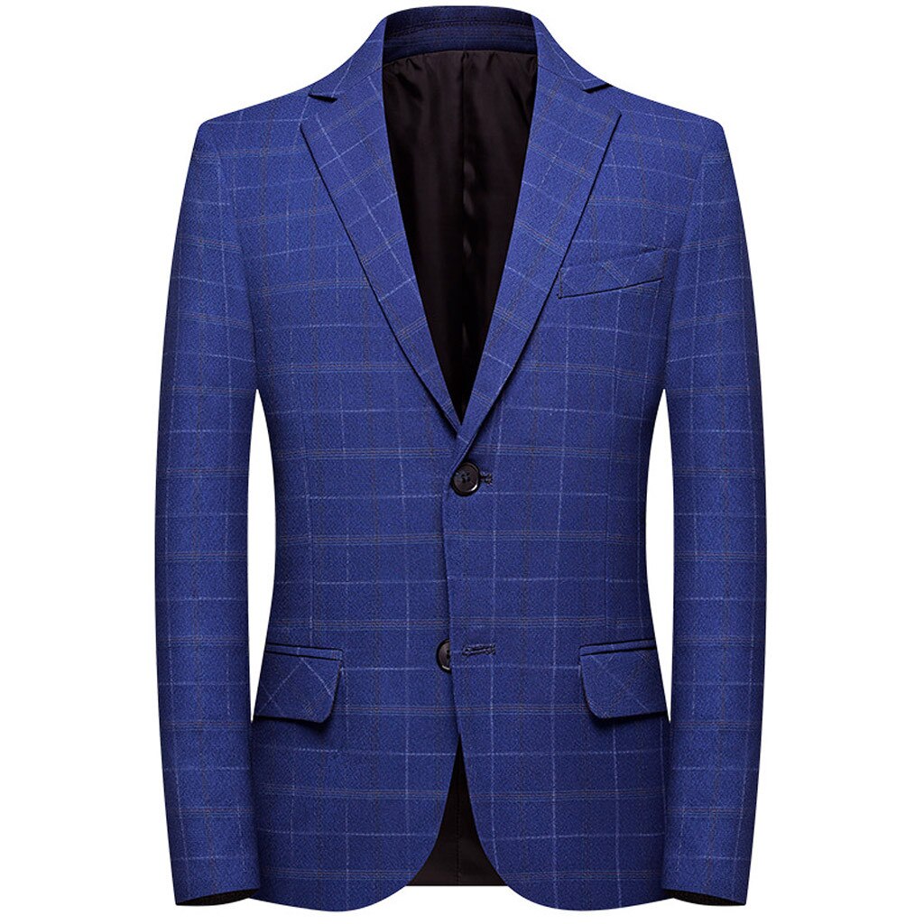 Business-Suit Pants Jacket Men's Plaid Casual Suit Lapel Slim Fit Stylish Blazer Coat High-end Social Formal Suit #Y7