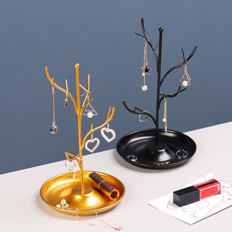 Smykker display bakke rack øreringe ring jern beslag kommode desktop dekoration halskæde opbevaringsholder