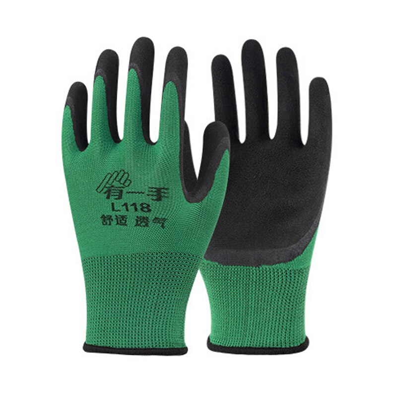 12 pairs Coating Work Gloves Palm Coated Gloves Mechanic Working Gloves
