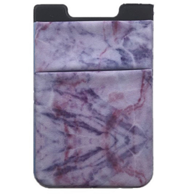 Mobile Phone Sticker Color Pattern Marble Pattern Card Holder Pockage Sticker with Adhesive VDX99: Purple 