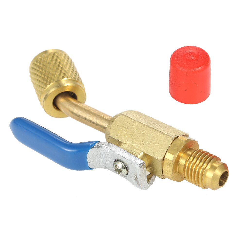 3pc R410A Refrigerant Valve AC Charging Hoses Brass Straight Ball Valves for Refrigeration Manifold Gauges