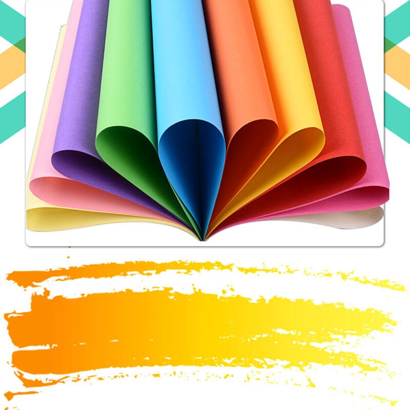 Flerfarvet kraftigt kopipapir  a4 80g tyndt papkunstpapir 100 ark blandet farve