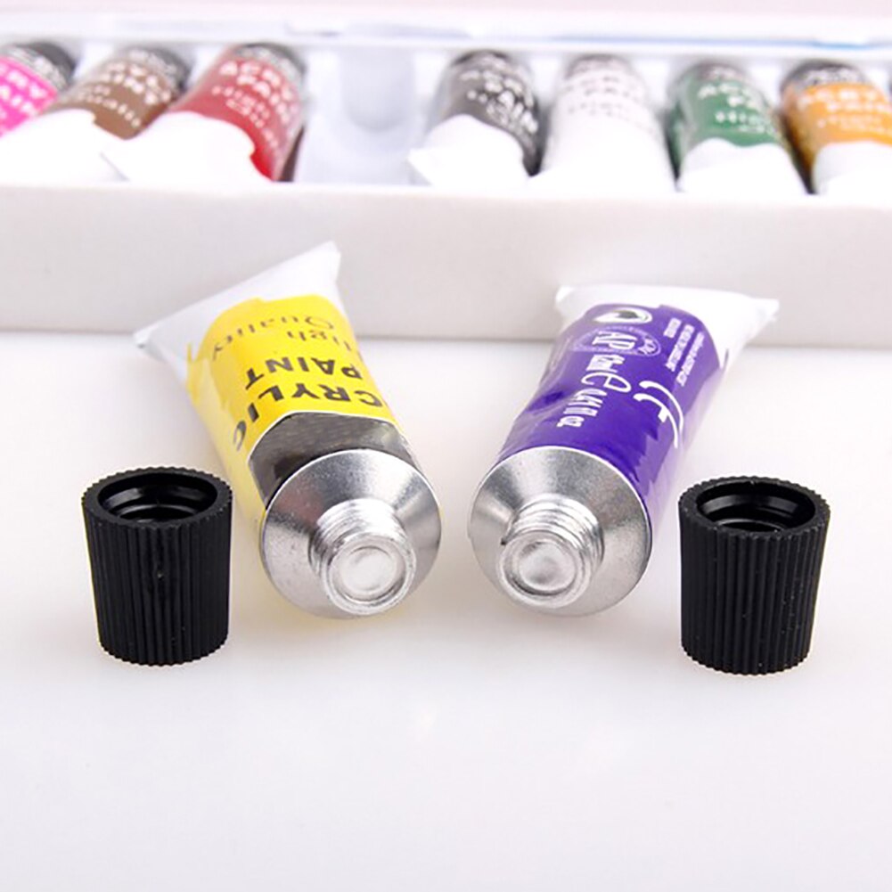 33pcs Acrylic Artist Painting Set Aluminum Table Easel 12 Acrylic Colors Stretched Canvas Paint Brushes Plastic Palette