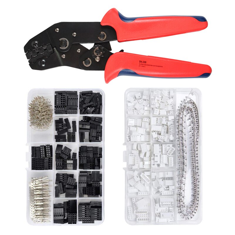 SN-28B 0.1-1mm pliers crimper alicate conjunto de ferramentas 620 pces 2.54mm dupont conectores e 460 pces 2.54mm JST-XH jst conector kit