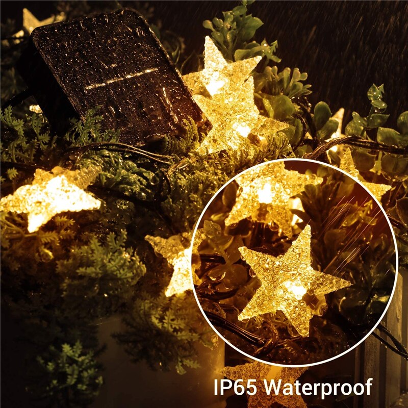 Solar Ster Lichtslingers 8 Modi Zonne-energie Twinkle Fairy Lights Waterdicht Ster Licht Voor Outdoor Tuinen Gazon Kerst