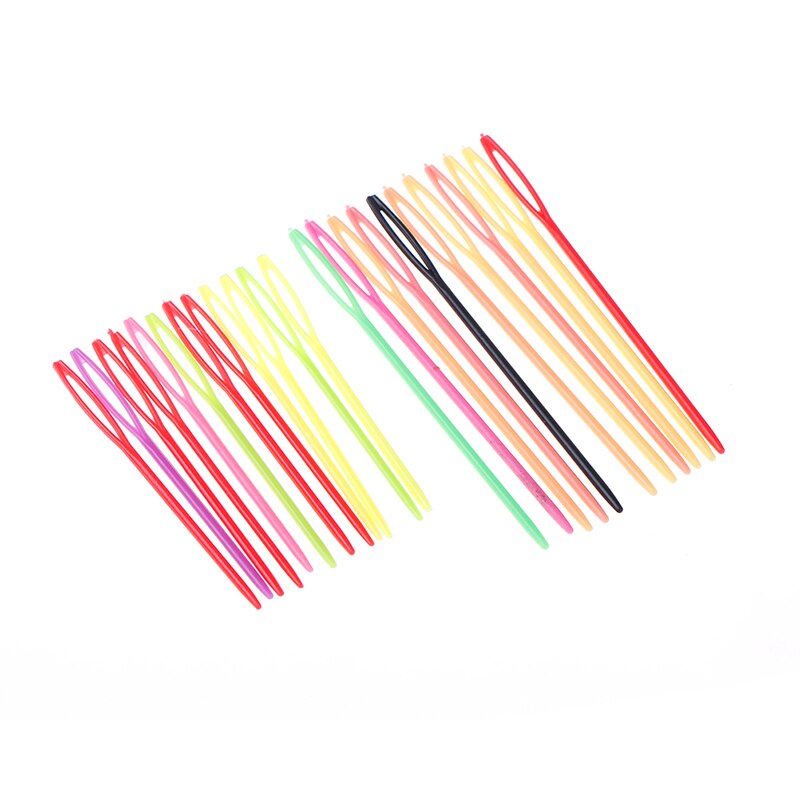 Juego de agujas de coser de ojo grande, agujas de plástico para costura de lana, tapiz de bordado, 10 unidades