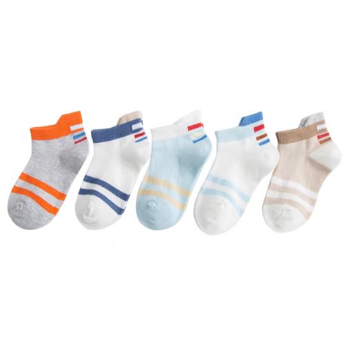 5 Pairs Jongens Meisjes Baby Zomer Cartoon Katoen Ademende Midden Buis Vloer Sokken Geschikt Voor Kamers Met Airconditioning: Sports / S