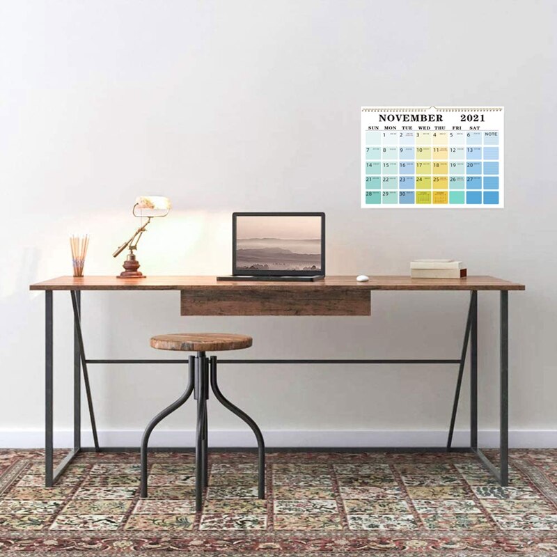 12 Monthly Wall Calendar with Thick Paper, 15.1inch x 11.6 inch, Twin-Wire Binding + Hanging Hook Colorful Lump