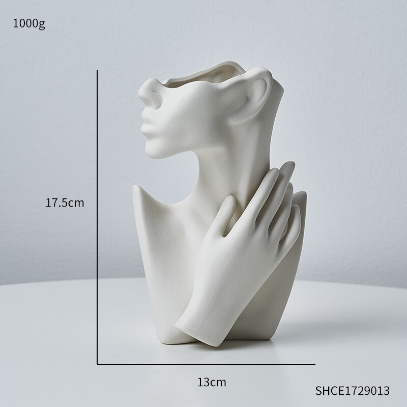 Moderne vase skulptur abstrakt kunst ansigt model boligindretning tilbehør stue dekoration skrivebord blomstervaser statue: -en