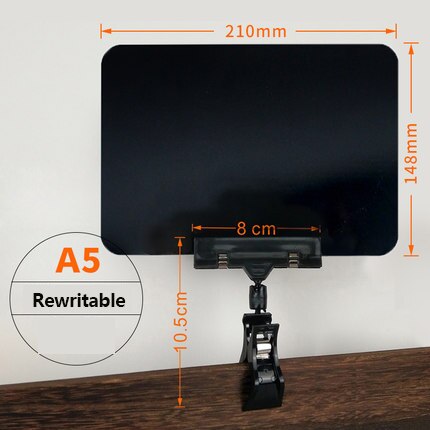 2pcs A5 Fruit Price Display Stand Supermarket Waterproof Erasable Label Vegetable Fresh Aquatic Product Promotional Brand: Black A52pcs