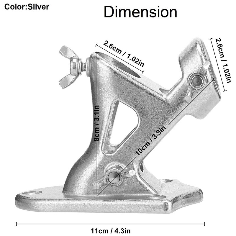 Stainless Steel Flagpole Bracket 2 Positions Wall-Mounted House and Real Estate Flagpole Bracket Silver