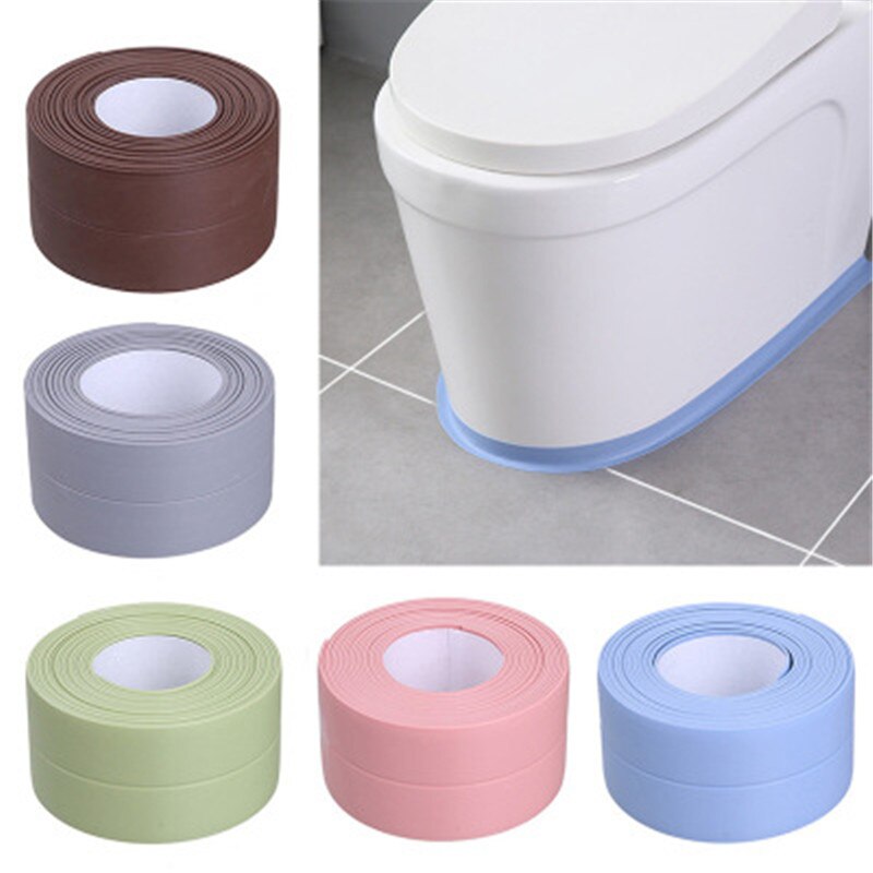 Sealing Caulk Strip Tape PVC Self adhesive Waterproof Shower Sink Bath Edge Wall Sticker For Kitchen Bathroom Bathtub Floor