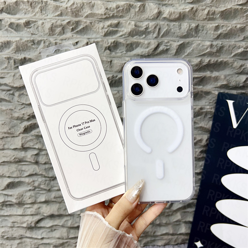 Custodia di ricarica wireless magnetica magsafe per iphone 17 16 15 14 13 12 11 pro max 16e custodie per iphone 17 air: Marrone / Iphone 17 pro