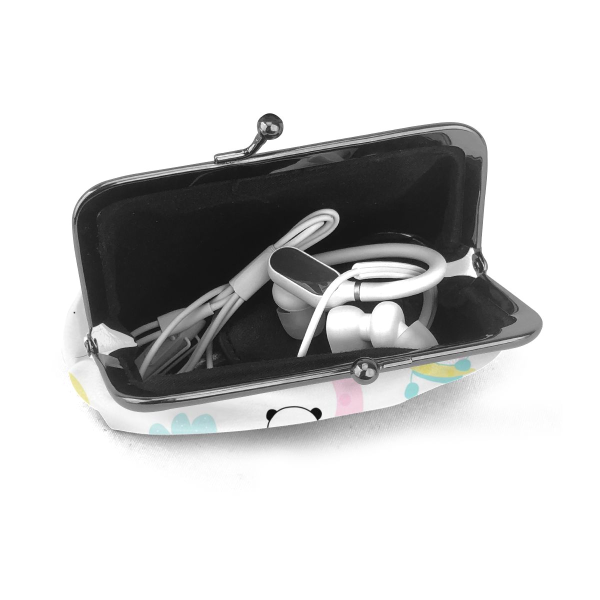 Oude schattige kleine panda slaapt op de maan dames portemonnee kleine dames portemonnee dames portemonnee munt portemonnee