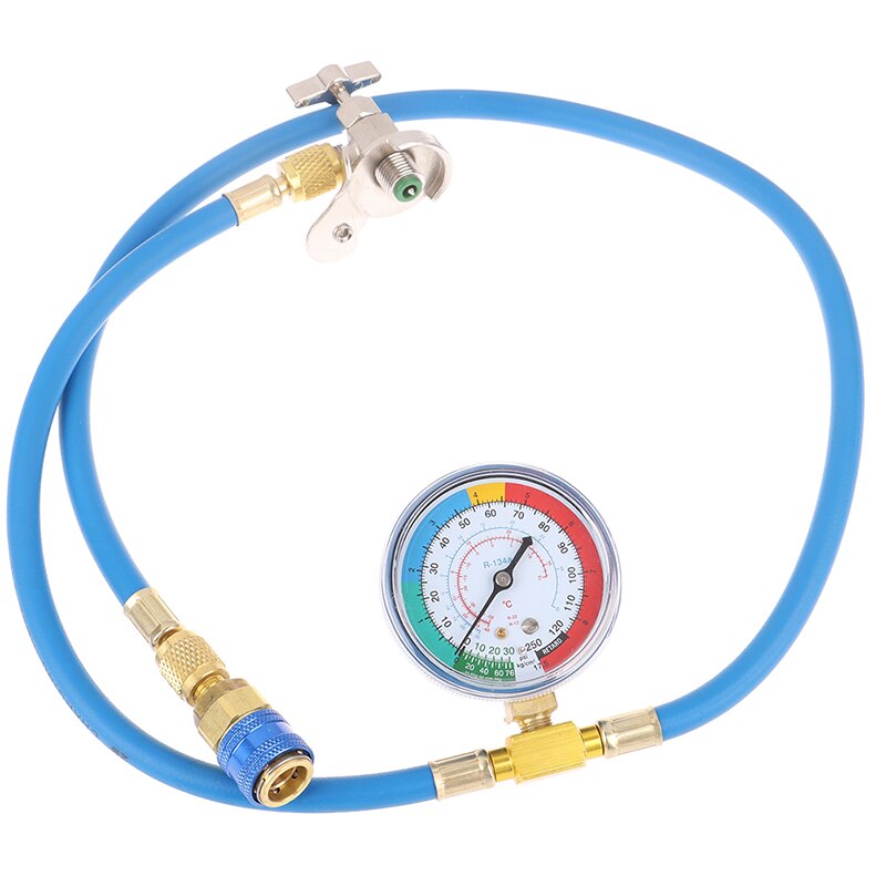 Manguera de refrigerante de medición de recarga de 1,5 m R134a AC HVAC con sistema de calibre