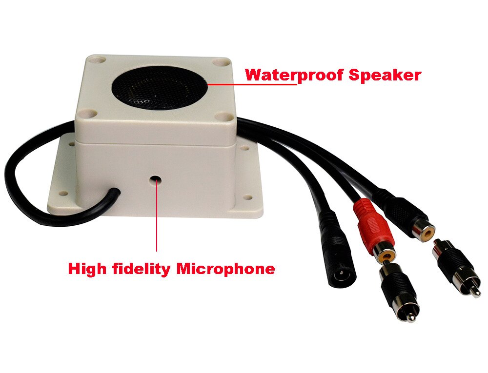 Outdoor Microphone Speaker In 1 Device for Security Camera Waterproof for IP Camera Audio Recording 2 Way Radio Interphone