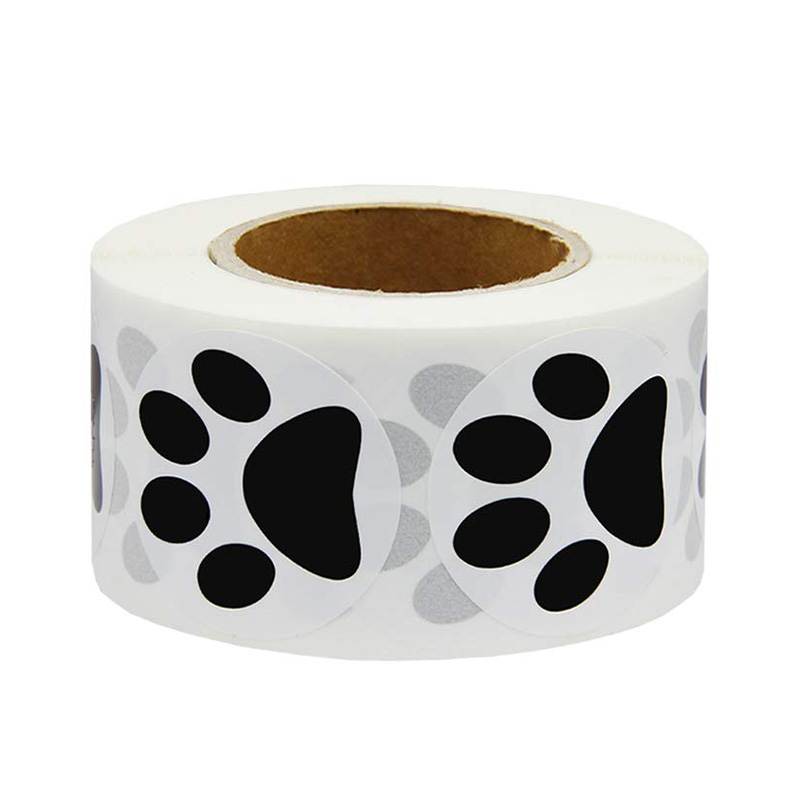 500pcs black Paw Print Stickers Dog cat bear Paw Labels Stickers for laptop reward sticker stationery teacher for student