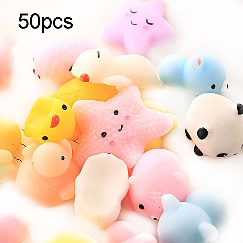 50Pcs Mini Leuke Dieren Squishy Speelgoed Anti Stress Relief Squeeze Speelgoed Squishi Dxad