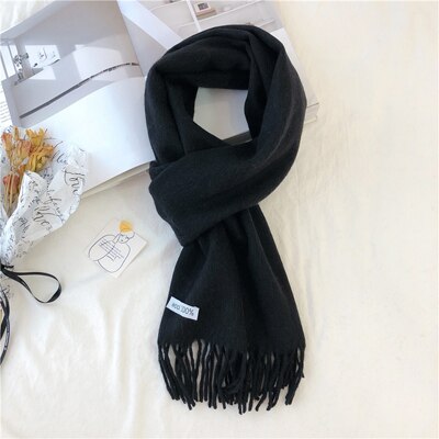 Luna & Dolphin Engeland Vrouwen Kasjmier Virgin Wol Sjaals 190x30cm Schotland Zwart Wit Plaid Edinburgh Plaid Warm school Sjaals: black