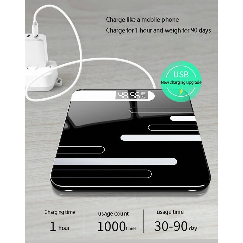 Body Fats Scale LCD Display Glass Smart Electronic Scales Bathroom Body Floor Scales Digital Body Weight Scale