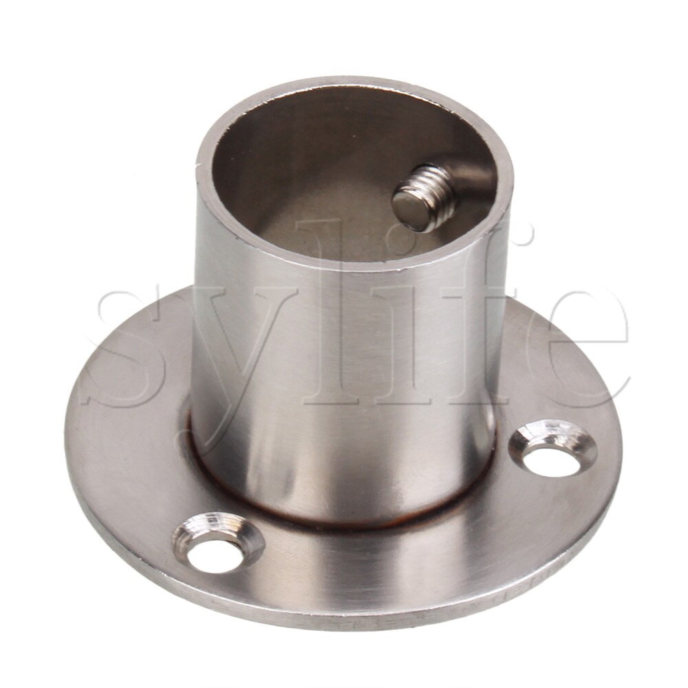 22mm Stainless Steel Pipe Flange Socket Rod Holder Fitting Bracket Hardware Pack Of 2