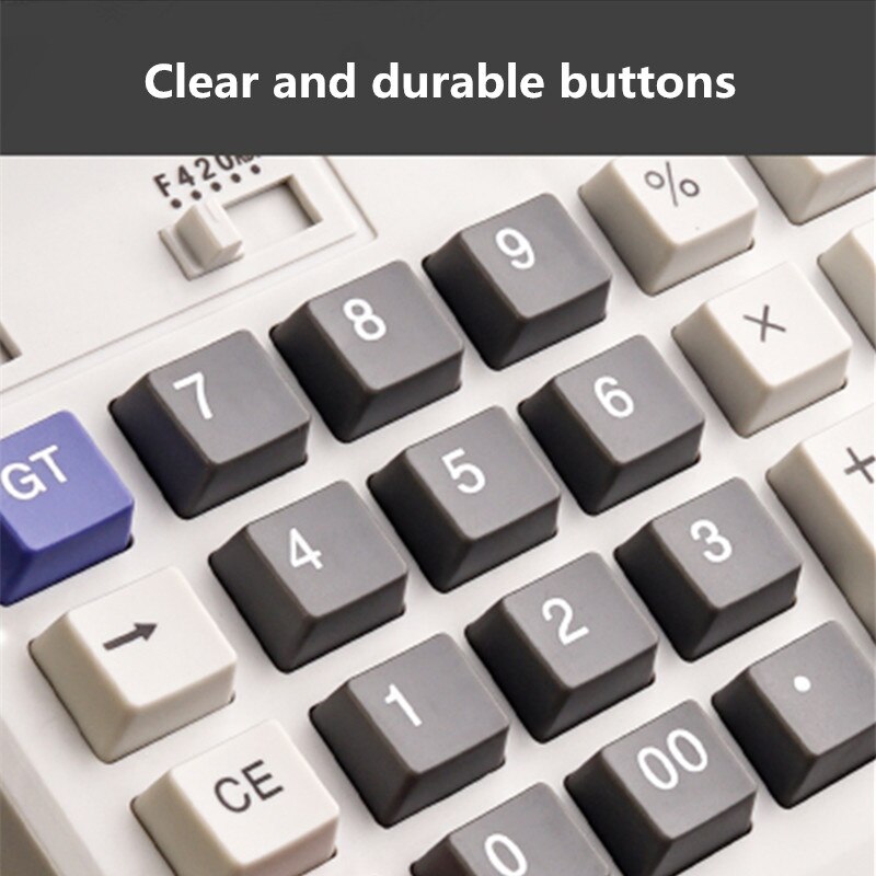 Large screen button solar cell financial accounting 12 digit multifunctional student examination office supplies calculator