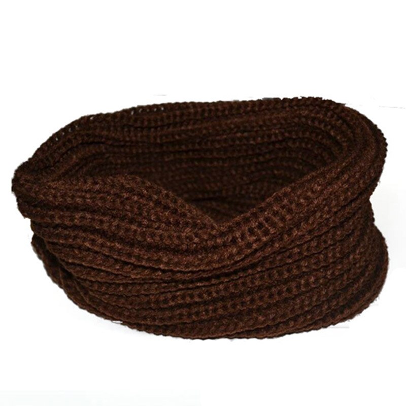 Women Warm Scarf Winter Autumn Soft Knitted Scarves Solid Color Lady Girls Snood Scarf Neck Collar: Coffee