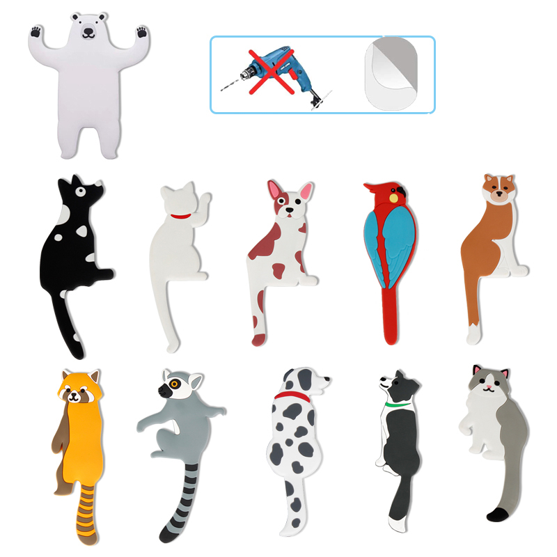 Ganchos de pared de animales, colgador de llaves decorativo de animales, colgador de abrigo, colgador de sombrero, gancho para niños, , juguetes creativos divertidos para niños y niñas