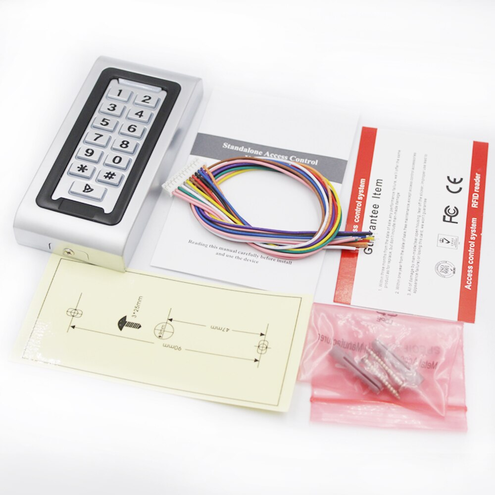 Backlight Metal Stainless steel access control Reader 2000Users WG26 input and output security 125Khz RFID Access Control Keypad