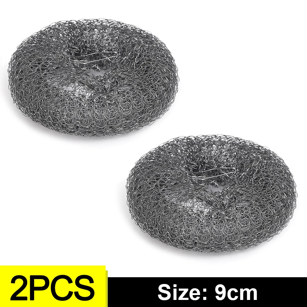 6-1Pcs Kitchen Stainless Steel Washing Brush Metal Sponge Scrubber With Handle For Dishes Pots Pans Grills Sink Cleaning Tools: Orange