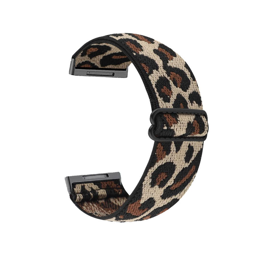 Nylon elastische lus horlogeband voor Fitbit Versa 4 3 riem vervangende armband voor Fitbit Sense 2 polsbandje Correa riem accessoire: BLACK WHITE / 14mm