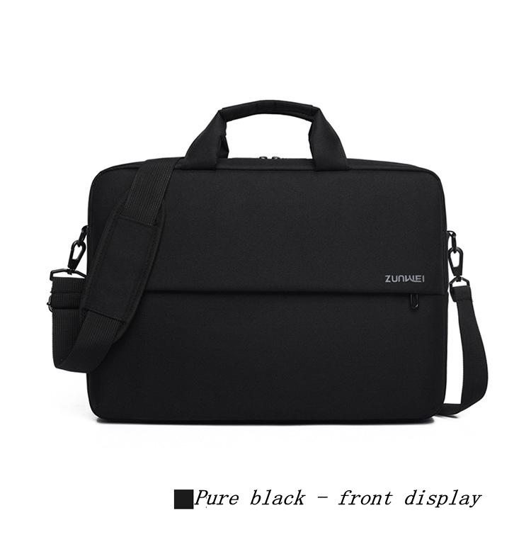 Style15.6 Inch Aktetas Dame Laptoptas Mannen Bussiness Tas Kantoor Tas Handtas Voor Mannen Vrouwen Draagbare Maletin Mujer: pure black