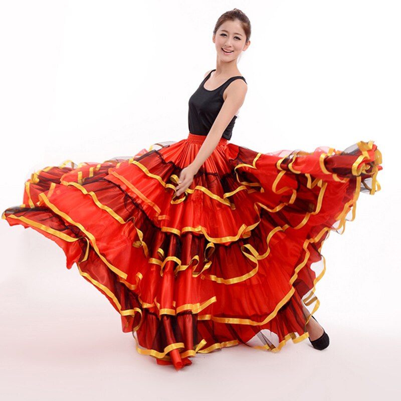 Costume demi-longueur Flamenco espagnol, jupe buste de danse ouverte, Costume de scène pour femme, tenue de spectacle H596,