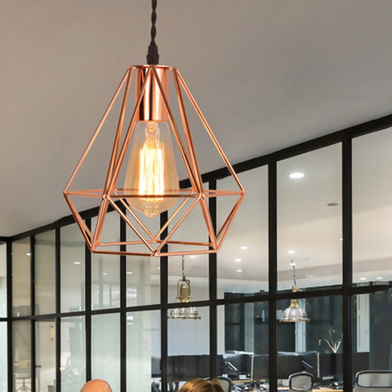 Lampenkap in de stijl van een ijzeren draadmand, funky retro, moderne, industriële en vintage look, gemakkelijk te monteren