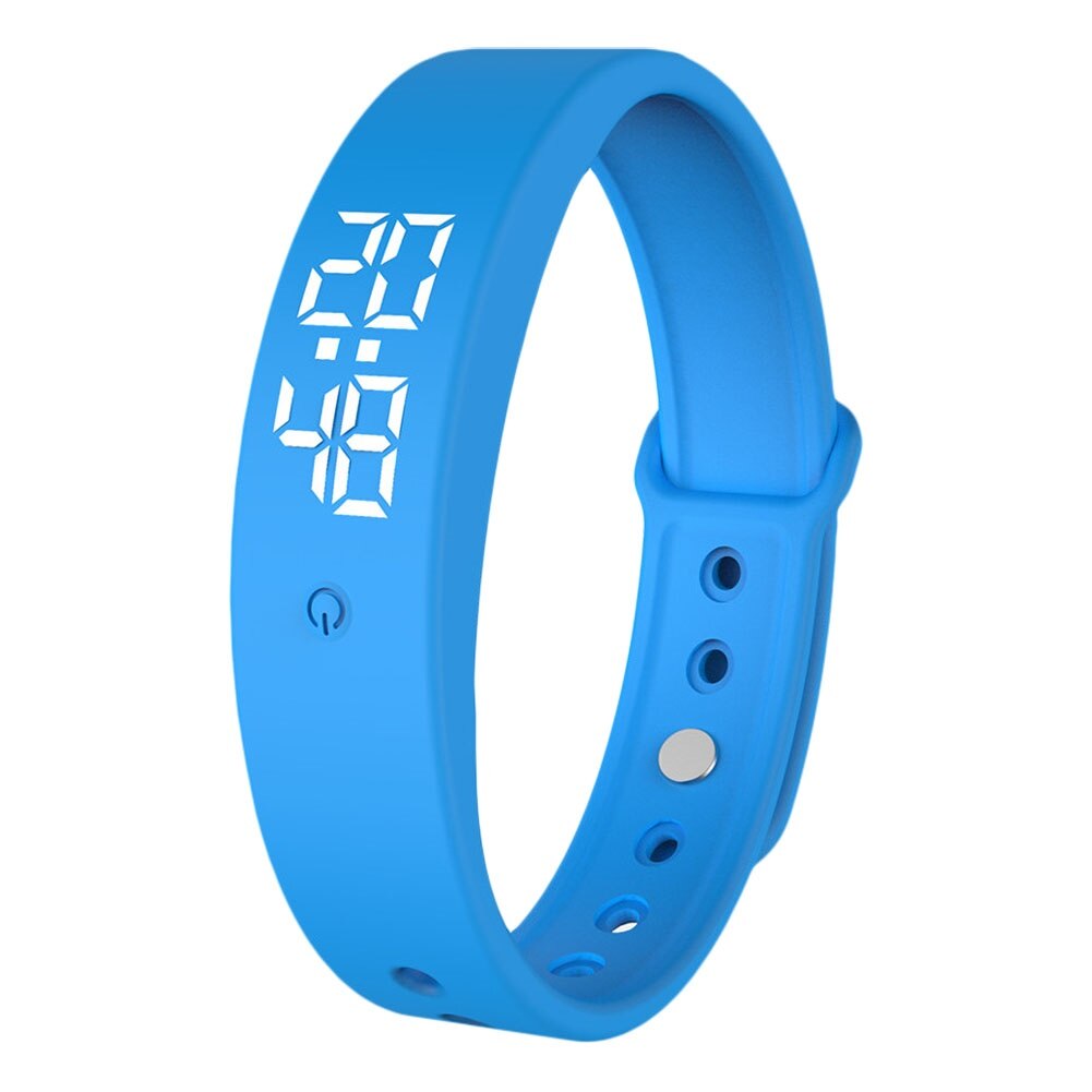 V9 Body Temperature Monitor Thermometers Smart Bracelet Sport Pedometer Watch Smartband Fitness Bluetooth Waterproof Smart Band: Blue