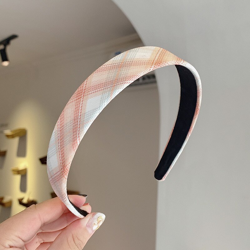 Vintage cuadros cintas encuentro aro del pelo de las mujeres Tiara para la cabeza banda diadema accesorios coreano dulce diadema: 10