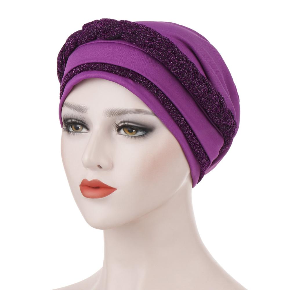 Twee-Tone Mode Moslim Tulband Motorkap Klaar Te Dragen Innerlijke Hijaabs Islamitische Wraps Vrouwen Hoofd Sjaal hijab Caps: 1