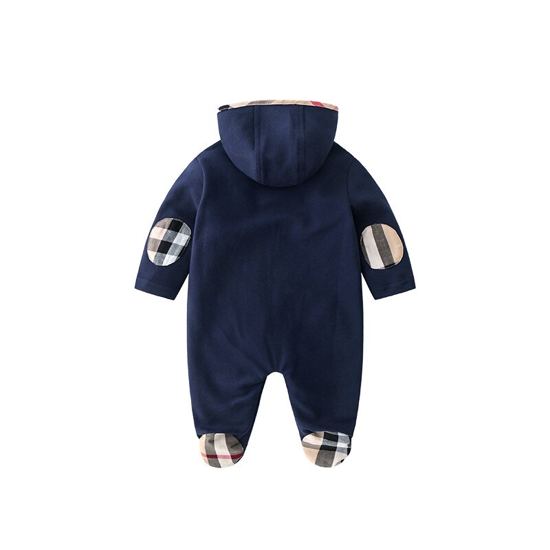 Novo padrão do bebê meninos e meninas cardigan outono e inverno teste padrão do bebê capuz macacão de inverno recém-nascido casaco macio f04