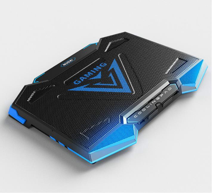 COOLCOLD 18 zoll Spielen Laptop Kühler Fünf Fan LED-bildschirm Zwei USB Hafen 1400RPM Laptop Kühlung Pad Notizbuch Stand für Laptop: Schwarz Blau