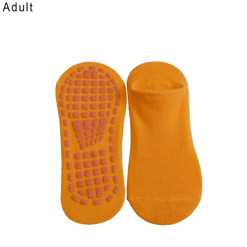 Calcetines antideslizantes para adultos y niños de 5 a 12 años, para Pilates, Ballet, con buen agarre, de algodón, trampolín,: Yellow1