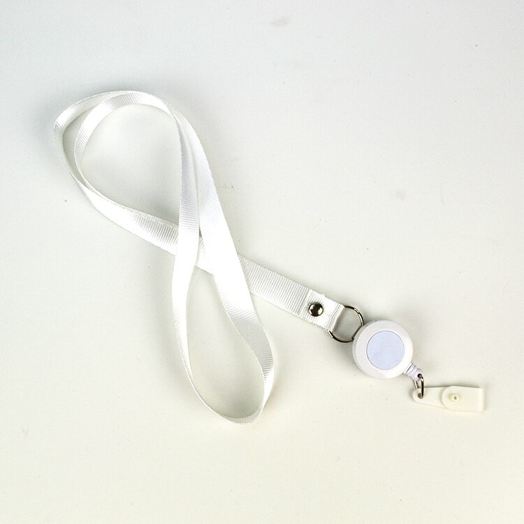 Infällbara nyckelband id-bricka hållare sjuksköterska badge hållare kreditkortshållare kawaii stationär nyckelring namnskylt korthållare: Vit