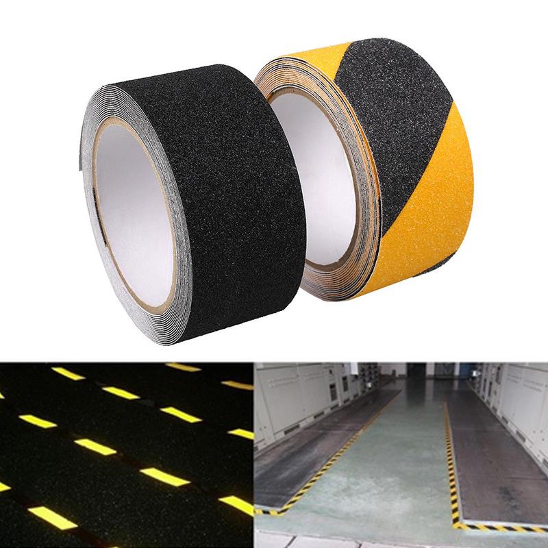 Zwart geel pvc vloer badkamer zwembad antislip mat waarschuwingstape